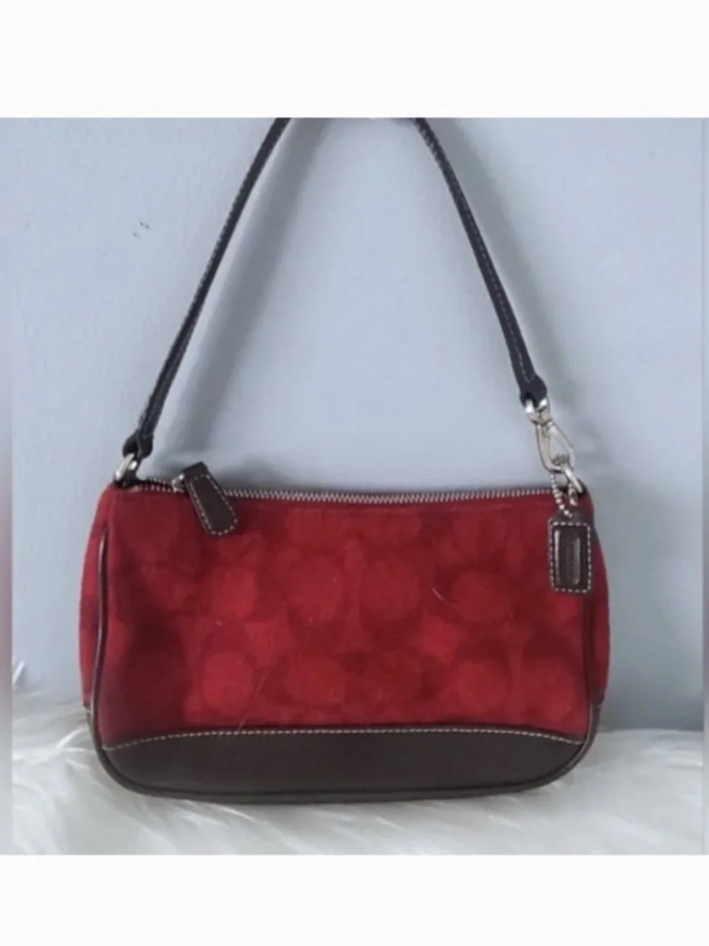 Coach vintage signature wool demi shoulder bag Y2K #7720 EUC